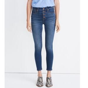 Madewell 9" Mid-Rise Skinny Crop Jeans Button-Front TENCEL Sz 30